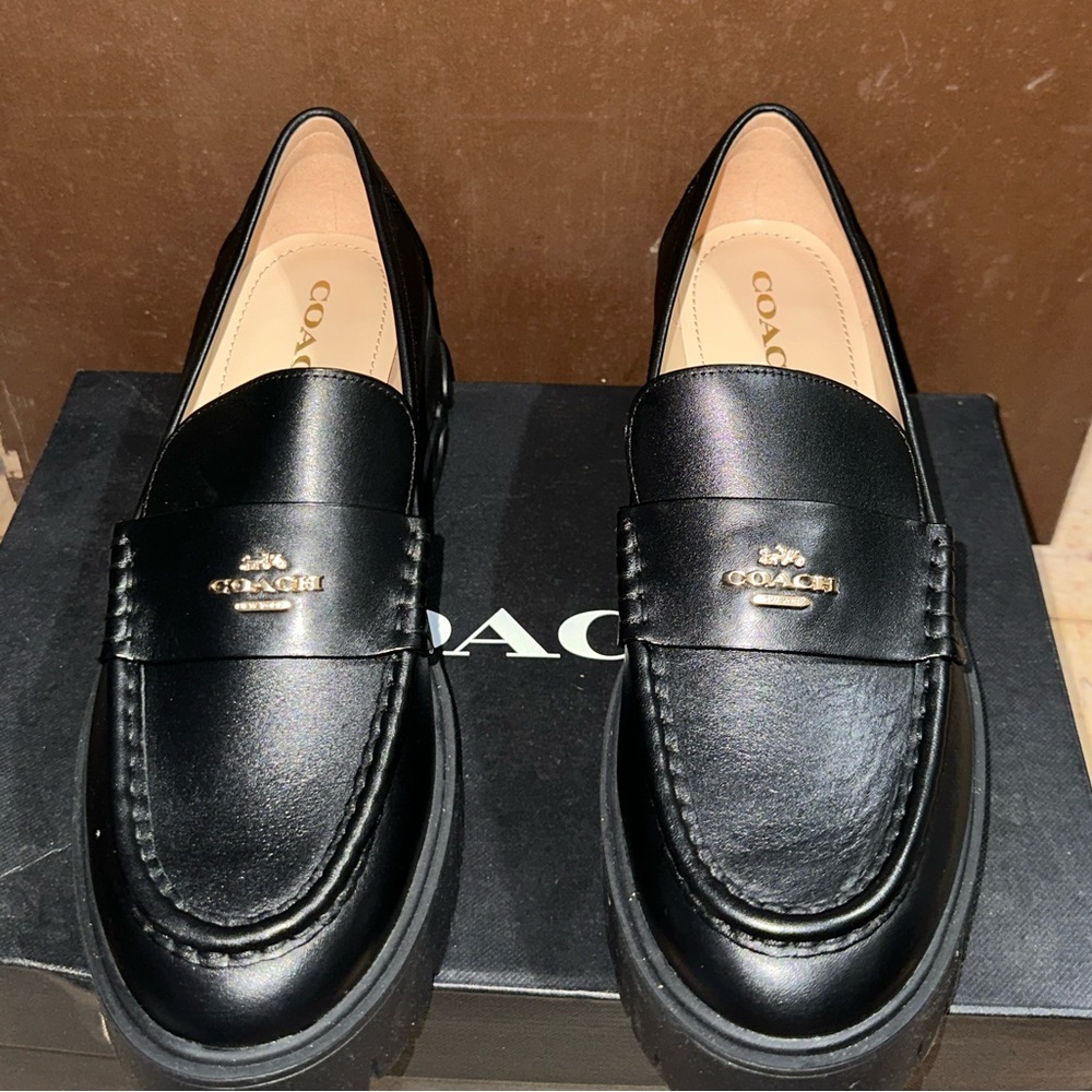 Coach Black Leather Loafers